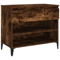 vidaXL Armoire à chaussures Chêne fumé 70x36x60 cm Bois d'ingénierie