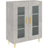 vidaXL Sideboard gris béton 69,5x34x90 cm Bois composite