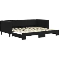 vidaXL Lit de jour extensible noir 90x200 cm velours