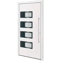 vidaXL Porte d'entrée Blanc 100x200 cm Aluminium et PVC