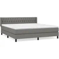 vidaXL Lit boxspring avec matelas gris foncé 180x200 cm Tissu