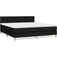 vidaXL Lit boxspring avec matelas noir 180x200 cm Tissu