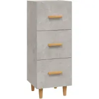 vidaXL Sideboard gris béton 34,5x34x90 cm Bois composite