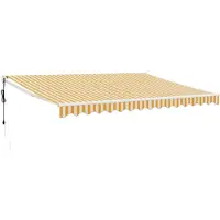 vidaXL Store électrique à manivelle jaune et blanc 4x3 m