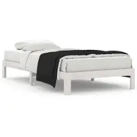 vidaXL Lit en bois massif pin blanc 100x200 cm