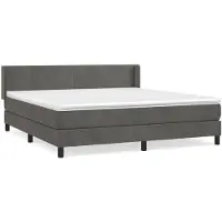 vidaXL Lit boxspring avec matelas gris foncé 160x200 cm velours