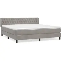 vidaXL Lit boxspring avec matelas gris clair 160x200 cm velours