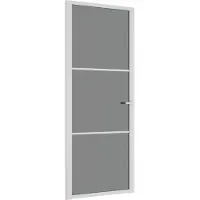 vidaXL Porte intérieure 83x201,5 cm Blanc Verre ESG et aluminium