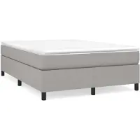 vidaXL Lit boxspring avec matelas gris clair 140x200 cm Tissu