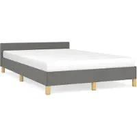 vidaXL Cadre de lit sans matelas gris foncé 120x200 cm Tissu