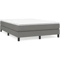 vidaXL Lit boxspring avec matelas gris foncé 140x200 cm Tissu