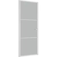 vidaXL Porte intérieure 83x201,5 cm Blanc verre dépoli et aluminium