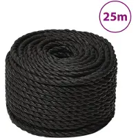 vidaXL Corde de travail Noir 14 mm 25 m polypropylène