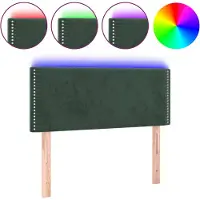 vidaXL Tête de lit LED vert foncé 80x5x78/88 cm velours