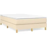 vidaXL Sommier boxspring Crème 120x200 cm Tissu