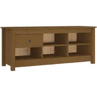 vidaXL Armoire à chaussures Marron miel 110x38x45,5 cm Bois pin massif