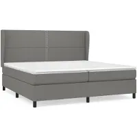 vidaXL Lit boxspring avec matelas gris foncé 200x200 cm Tissu