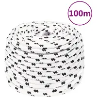 vidaXL Corde de travail Blanc 10 mm 100 m Polyester