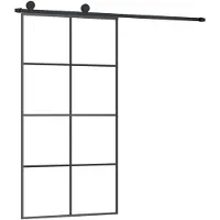 vidaXL Porte coulissante avec ferrure 102,5x205 cm Verre ESG & aluminium