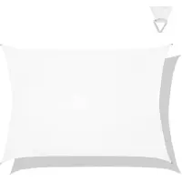 Vonroc Premium Shade Cloth - Bâche - Rectangle - 400x300 cm - Déperlant - Blanc - Sac de rangement et cordon de fixation inclus