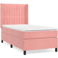 vidaXL Lit boxspring avec matelas rose 80x200 cm velours