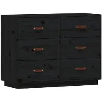 vidaXL Sideboard noir 100x40x75 cm pin massif