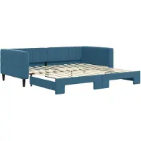 vidaXL Lit de jour extensible bleu 100x200 cm velours