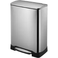 EKO - Neo-Cube poubelle de recyclage à pédale 28+18 litres - Acier inoxydable - Acier inoxydable mat