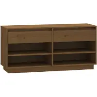 vidaXL Armoire à chaussures Marron miel 110x34x52cm Bois de pin massif