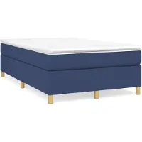 vidaXL Lit boxspring avec matelas bleu 120x200 cm Tissu