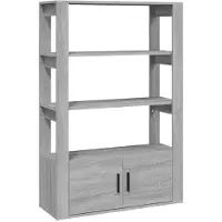 vidaXL Sideboard Gris Sonoma 80x30x119,5 cm Matériau dérivé du bois