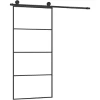 vidaXL Porte coulissante avec ferrures 90x205 cm ESG verre et aluminium