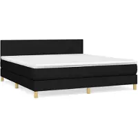 vidaXL Lit boxspring avec matelas noir 180x200 cm Tissu