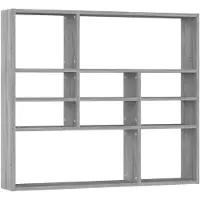 vidaXL Étagère murale Sonoma gris 90x16x78 cm Bois ingénierie