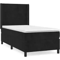vidaXL Lit boxspring avec matelas noir 80x200 cm velours