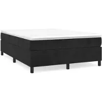 vidaXL Lit boxspring avec matelas noir 140x200 cm velours