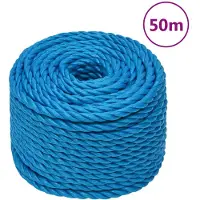 vidaXL Corde de travail Bleu 14 mm 50 m Polypropylène