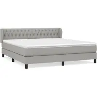 vidaXL Lit boxspring avec matelas gris clair 180x200 cm Tissu