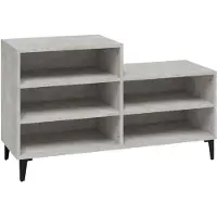 vidaXL Armoire à chaussures Gris béton 102x36x60 cm Bois d'ingénierie