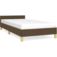 vidaXL Cadre de lit sans matelas brun foncé 90x190 cm Tissu