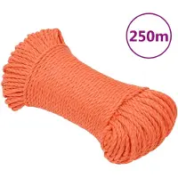 vidaXL Corde de travail Orange 6 mm 250 m Polypropylène