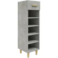 vidaXL Armoire à chaussures Gris béton 30x35x105 cm Bois d'ingénierie