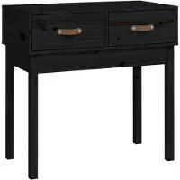 vidaXL Table console Noir 76,5x40x75 cm Bois massif de pin