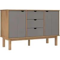 vidaXL Sideboard OTTA brun&gris 113,5x43x73 cm Pin massif
