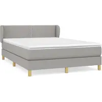 vidaXL Lit boxspring avec matelas gris clair 140x200 cm Tissu