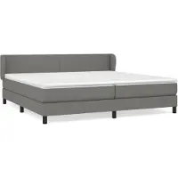 vidaXL Lit boxspring avec matelas gris foncé 200x200 cm Tissu