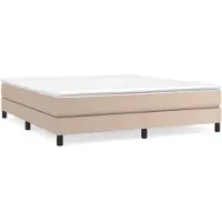 vidaXL Sommier boxspring brun cappuccino 160x200 cm similicuir