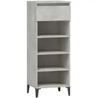 vidaXL Étagère à chaussures Gris béton 40x36x105 cm Bois d'ingénierie