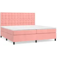 vidaXL Lit boxspring avec matelas rose 200x200 cm velours