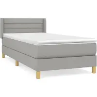 vidaXL Lit boxspring avec matelas gris clair 80x200 cm Tissu